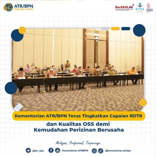 Kementerian ATR/BPN Terus Tingkatkan Capaian RDTR dan Kualitas OSS demi Kemudahan Perizinan Berusaha