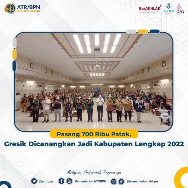 Pasang 700 Ribu Patok, Gresik Dicanangkan Jadi Kabupaten Lengkap 2022