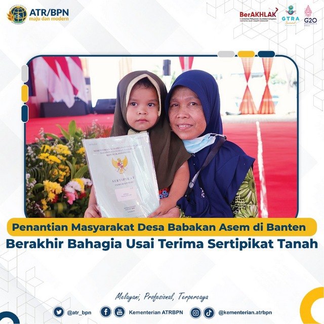 Penantian Masyarakat Desa Babakan Asem di Banten Berakhir Bahagia Usai Terima Sertipikat Tanah