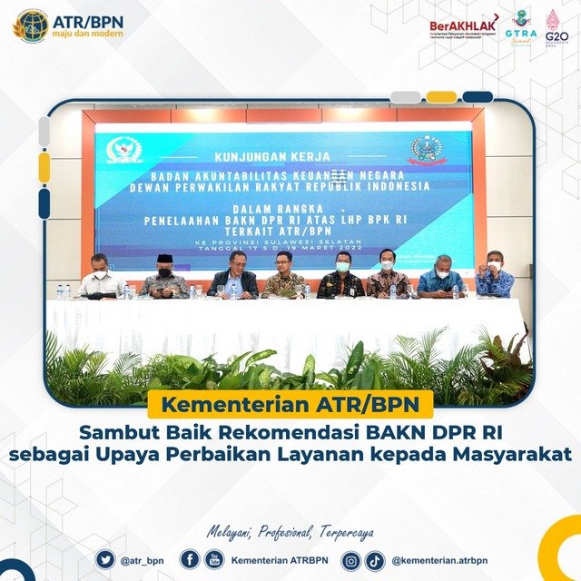 Kementerian ATR/BPN Sambut Baik Rekomendasi BAKN DPR RI sebagai Upaya Perbaikan Layanan kepada Masyarakat