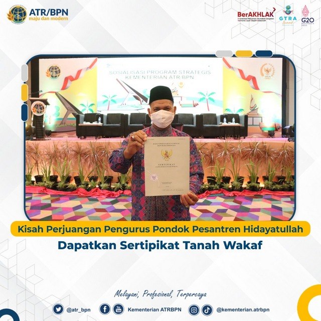 Kisah Perjuangan Pengurus Pondok Pesantren Hidayatullah Dapatkan Sertipikat Tanah Wakaf