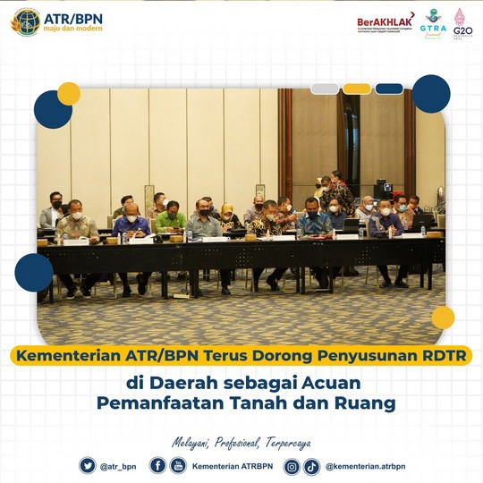Kementerian ATR/BPN Terus Dorong Penyusunan RDTR di Daerah sebagai Acuan Pemanfaatan Tanah dan Ruang
