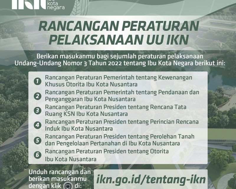 Masyarakat Berhak Berikan Masukan atas Rancangan Peraturan Pelaksanaan UU IKN