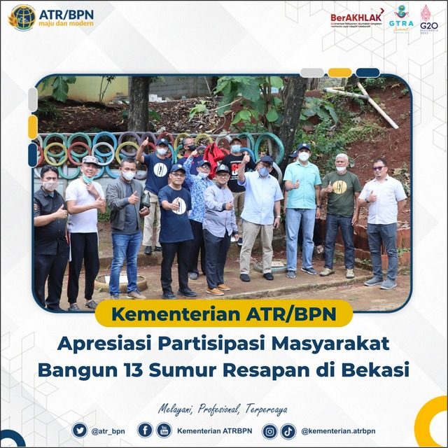 Kementerian ATR/BPN Apresiasi Partisipasi Masyarakat Bangun 13 Sumur Resapan di Bekasi