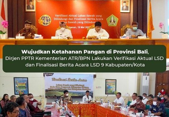 Wujudkan Ketahanan Pangan di Provinsi Bali, Dirjen PPTR Kementerian ATR/BPN Lakukan Verifikasi Aktual LSD