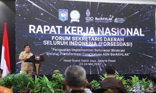 Buka Rakernas Forsesdasi, Sekjen Kemendagri Ingatkan Aparatur mengenai Tugas Pelayanan