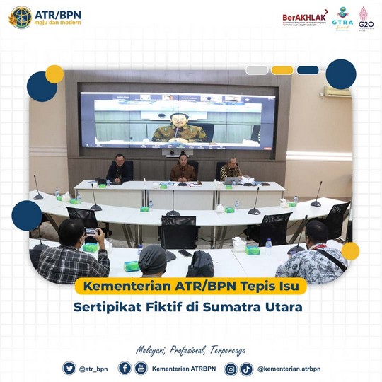 Kementerian ATR/BPN Tepis Isu Sertipikat Fiktif di Sumatra Utara