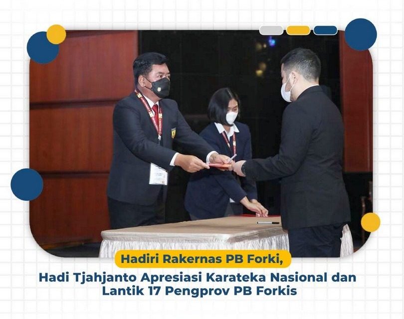 Hadiri Rakernas PB Forki, Hadi Tjahjanto Apresiasi Karateka Nasional dan Lantik 17 Pengprov PB Forki
