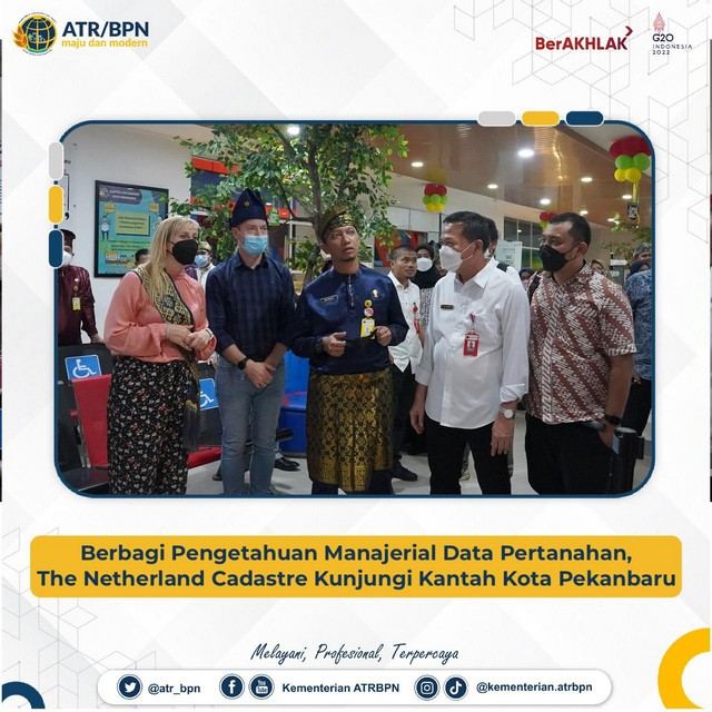 Berbagi Pengetahuan Manajerial Data Pertanahan, The Netherland Cadastre Kunjungi Kantah Kota Pekanbaru
