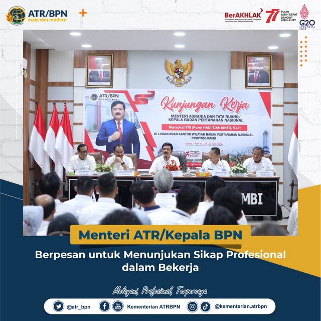 Menteri ATR/Kepala BPN Berpesan untuk Menunjukan Sikap Profesional dalam Bekerja