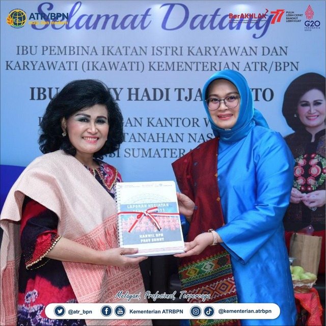 Pembina IKAWATI ATR/BPN kunjungi Kantor Wilayah BPN Provinsi Sumatra Utara