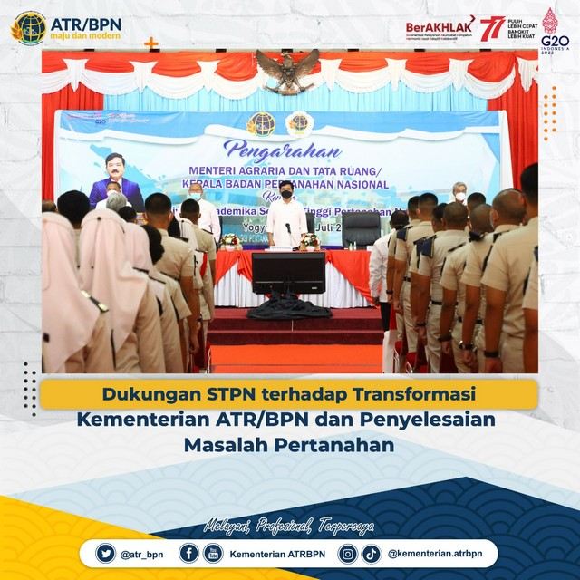 Dukungan STPN terhadap Transformasi Kementerian ATR/BPN dan Penyelesaian Masalah Pertanahan