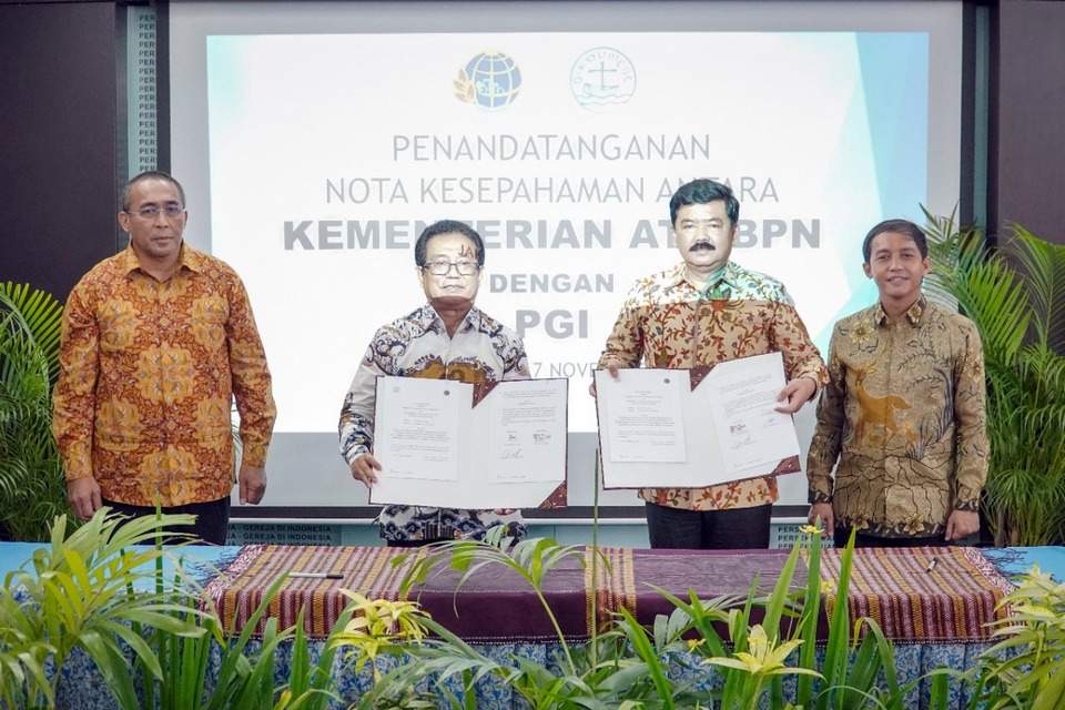 Percepat Proses Sertipikasi Tanpa Diskriminasi, Menteri ATR/Kepala BPN Tandatangani MoU dengan PGI