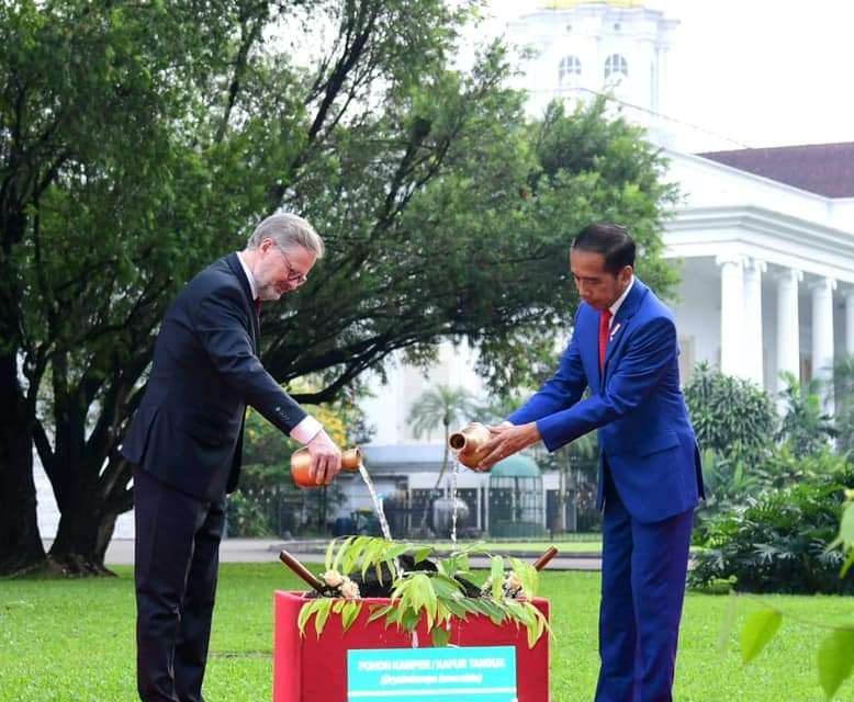 Presiden Jokowi Sambut Kunjungan Resmi PM Petr Fiala di Istana Bogor
