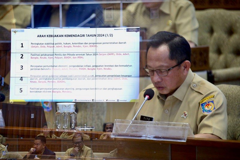 Rapat Bersama DPR, Mendagri Paparkan 10 Arah Kebijakan Kemendagri pada 2024