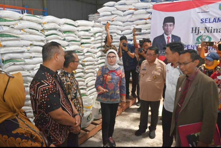 Antisipasi Kerawanan Pangan, Bupati Indramayu Nina Agustina Distribusikan Bantuan Beras ke Masyarakat