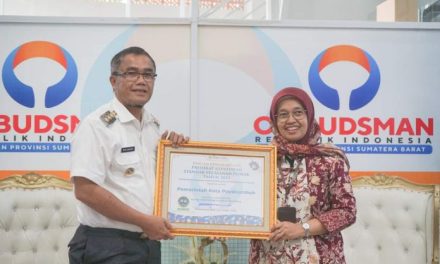 Raih Penghargaan Pelayanan Publik Kategori Kualitas Tinggi Dari Ombudsman RI, Wako Rida Ananda Ingin Terbaik 1 Di Nasional