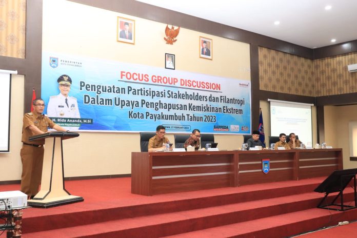 Upayakan Entaskan Kemiskinan Ekstrim, Pj Walikota Payakumbuh Buka FGD Penguatan Partisipasi Stakeholder Filantropi