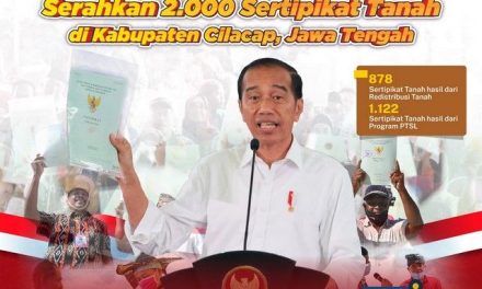 Presiden Jokowi Bagikan 2.000 Sertipikat PTSL dan Redistribusi Tanah di Cilacap, Jawa Tengah