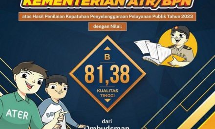 Kementerian ATR/BPN mendapatkan Predikat Instansi Penilaian Tahun 2023 Kualitas Tinggi