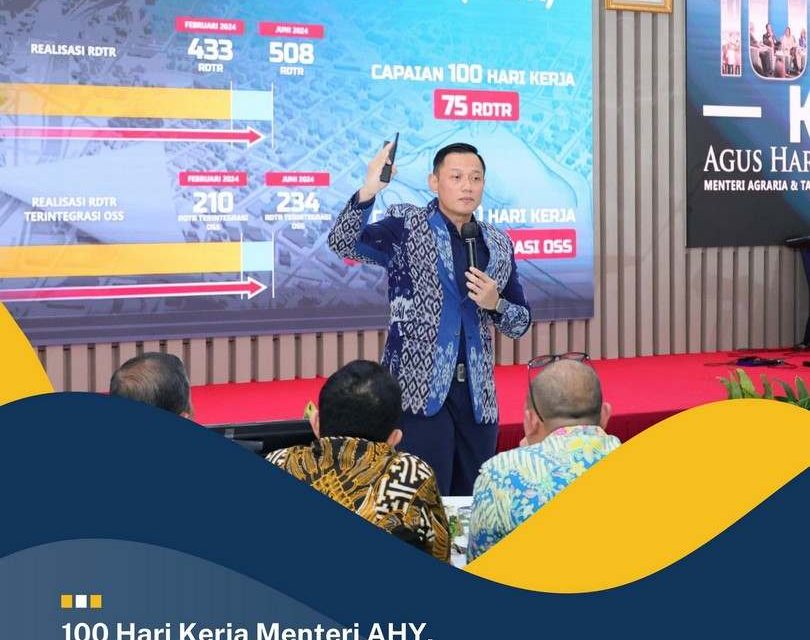 100 Hari Kerja Menteri AHY, 75 RDTR Terselesaikan dan 587 KKPR Bernilai Investasi Rp58,28 Triliun Diterbitkan
