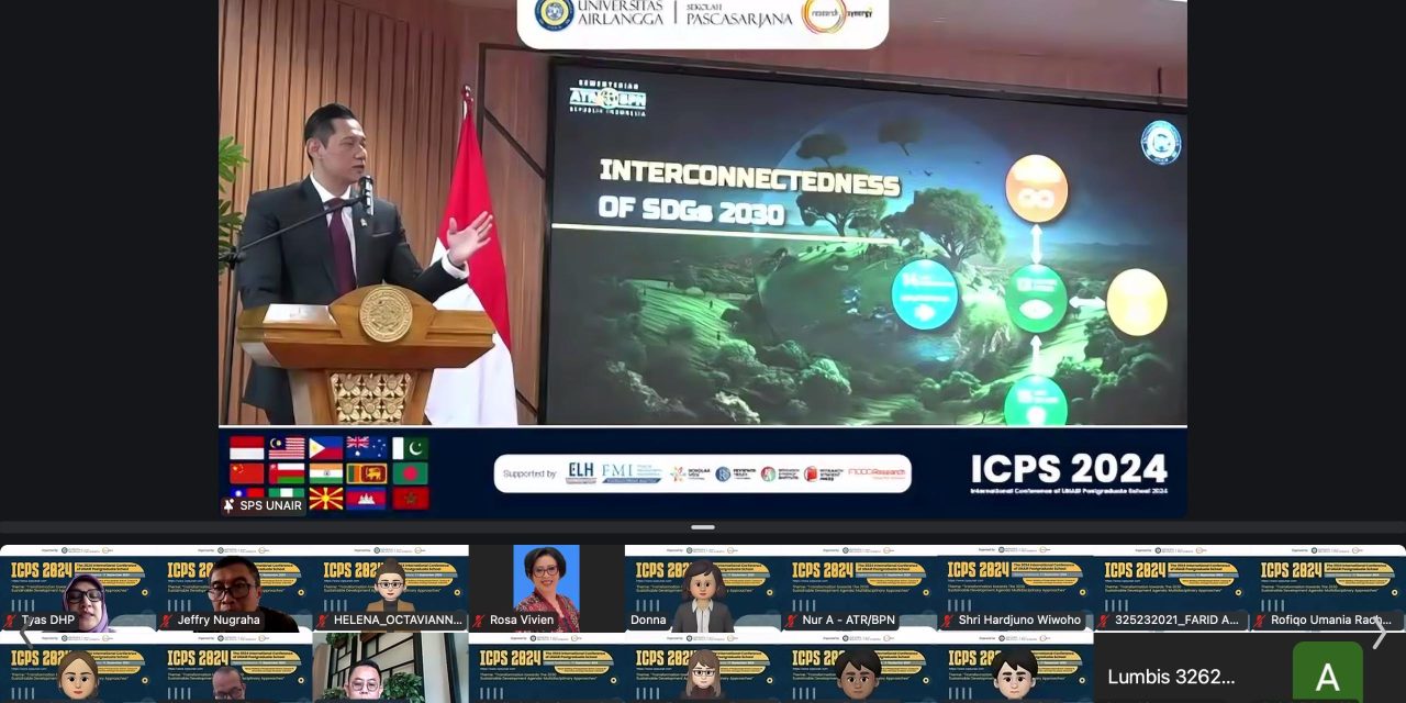 Jadi Pembicara pada Konferensi Internasional UNAIR, Menteri AHY Jelaskan Kontribusi Program Reforma Agraria dalam Pembangunan Berkelanjutan