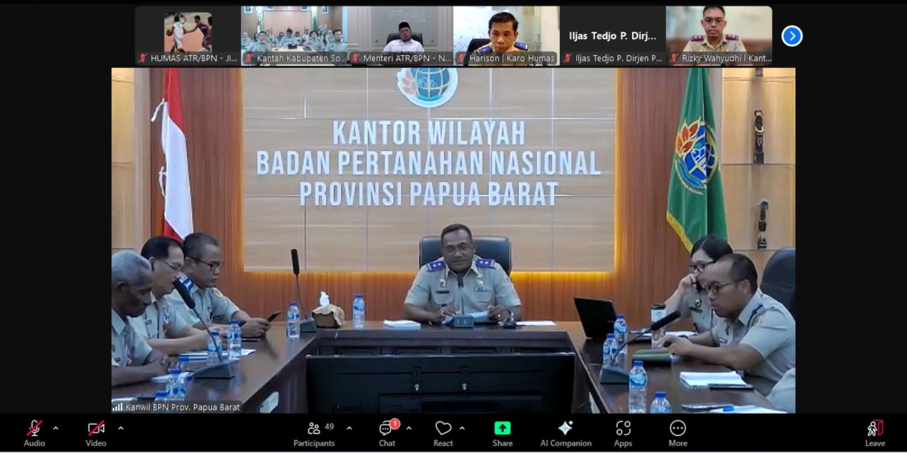 Beri Pengarahan ke Kanwil BPN Provinsi Papua Barat, Menteri Nusron Tekankan Perbaikan dalam Pelayanan Publik