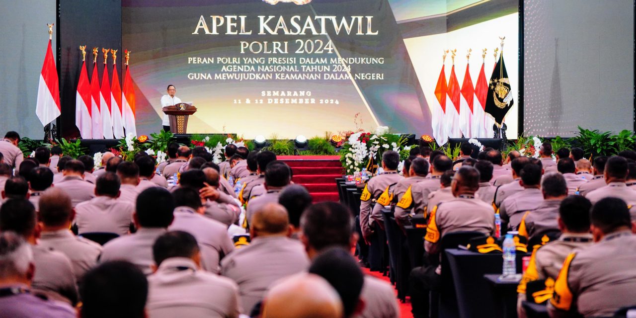 Mendagri Ajak Polri dan Pemda Sukseskan Agenda Nasional di Apel Kasatwil 2024