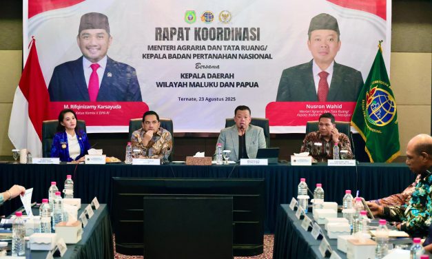 Rakor di Maluku Utara, Menteri Nusron Tekankan Pentingnya Dukungan Pemda dalam Pembuatan Sertipikat Tanah